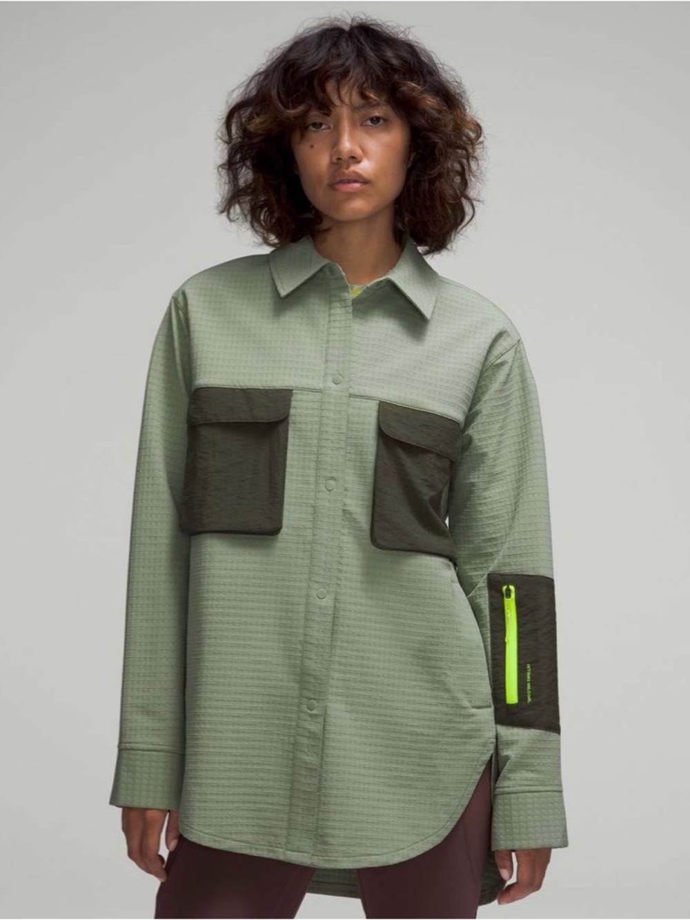 Lululemon Grid Fleece Hiking Overshirt Green Size 10